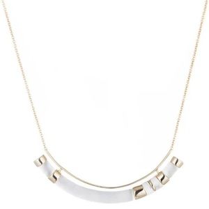 Alexis Bittar Gold Capped Crescent Lucite Necklace NWT